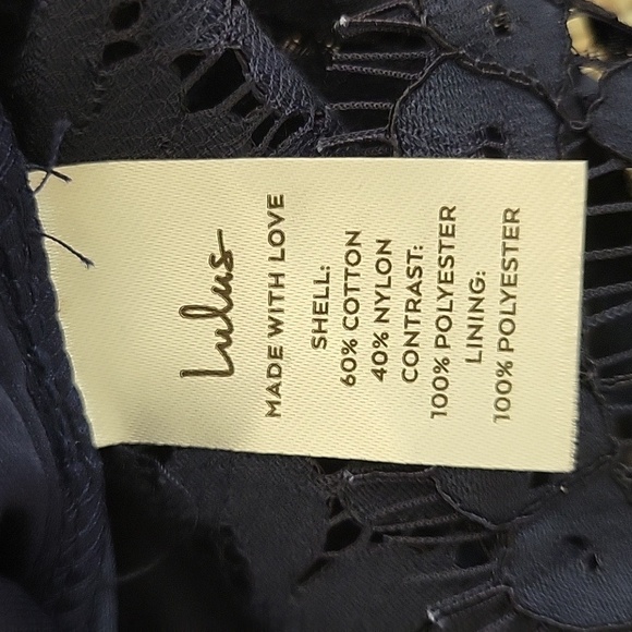 Lulu's Midnight Blue Flirting With Disater Lace Dress, Womens Medium NWT - Picture 8 of 8